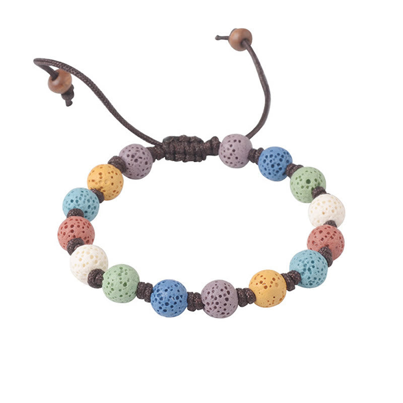 Buddha Stones Colorful Lava Rock Support Bracelet - image 3