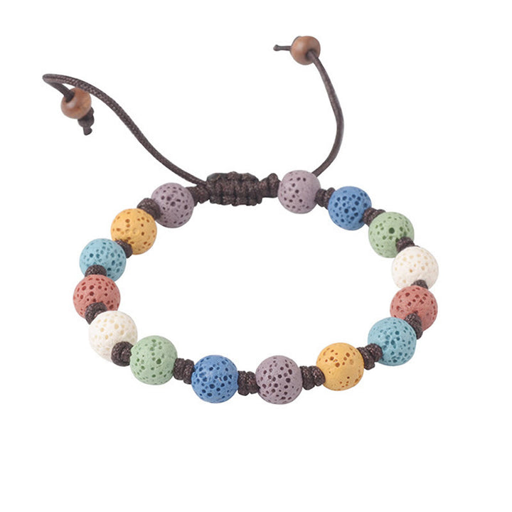 Buddha Stones Colorful Lava Rock Support Bracelet - image 3