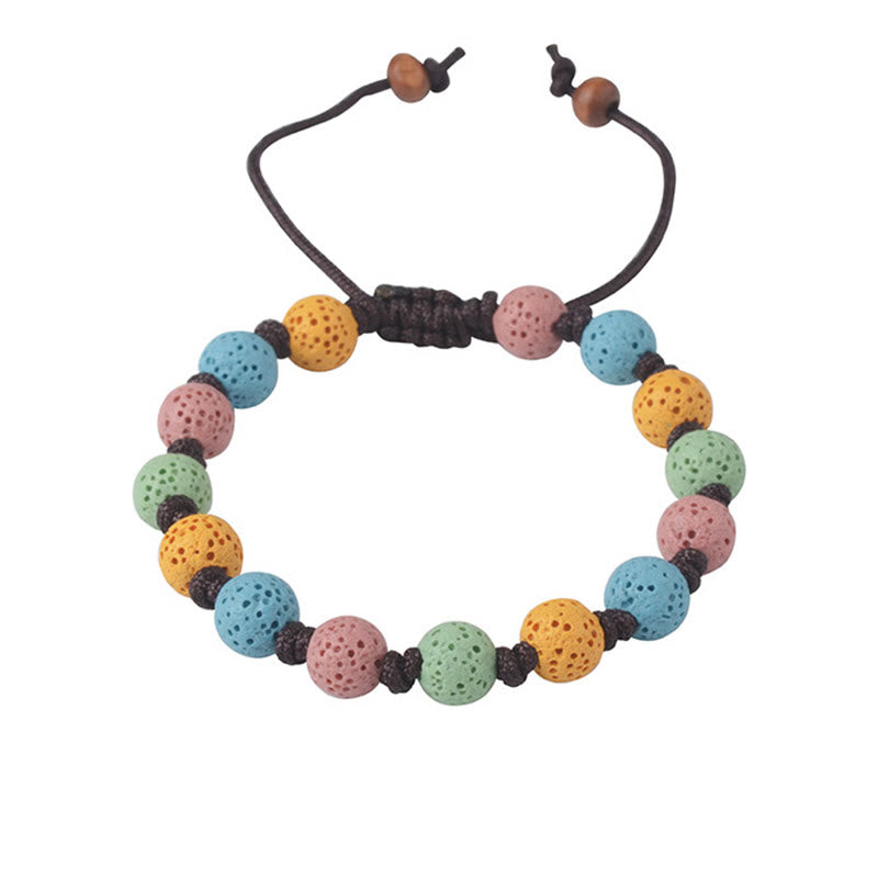Buddha Stones Colorful Lava Rock Support Bracelet - image 9