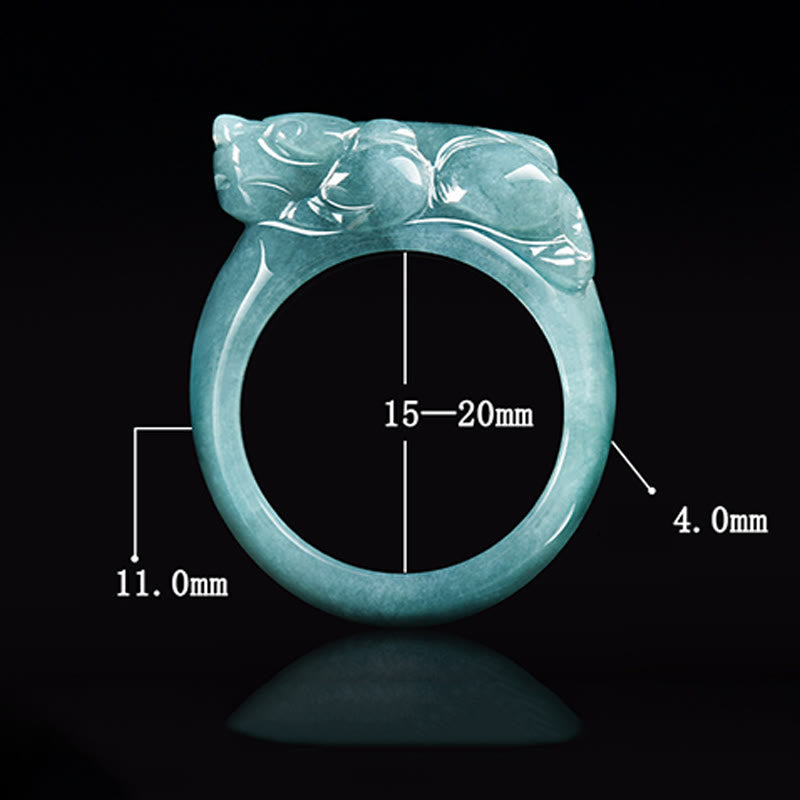 Buddha Stones Fengshui Wealth Prosperity Jade PiXiu Luck Ring - image 8