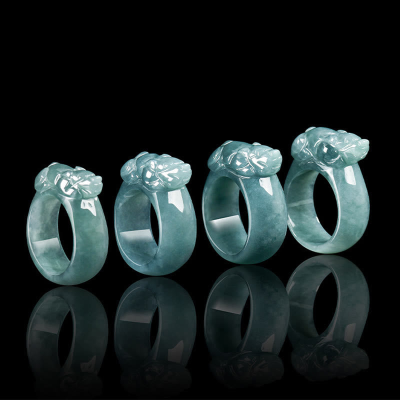 Buddha Stones Fengshui Wealth Prosperity Jade PiXiu Luck Ring - image 10