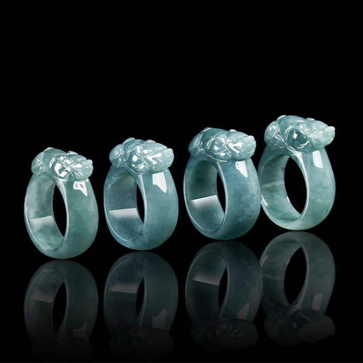 Buddha Stones Fengshui Wealth Prosperity Jade PiXiu Luck Ring - image 10