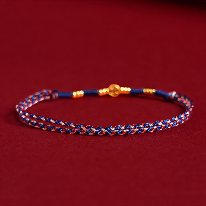 Buddha Stones Handmade Braided Red String Copper Coins Luck Bracelet - image 9