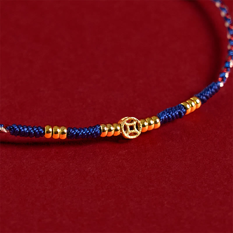Buddha Stones Handmade Braided Red String Copper Coins Luck Bracelet - image 10
