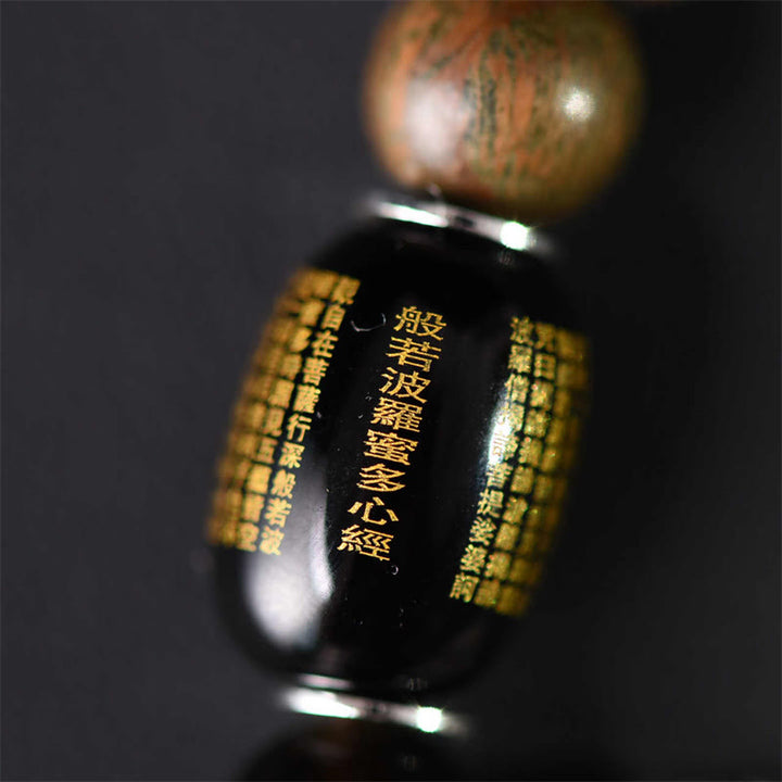 Buddha Stones Tibetan Green Sandalwood Gold Sheen Obsidian Balance Peace Double Wrap Bracelet - image 8