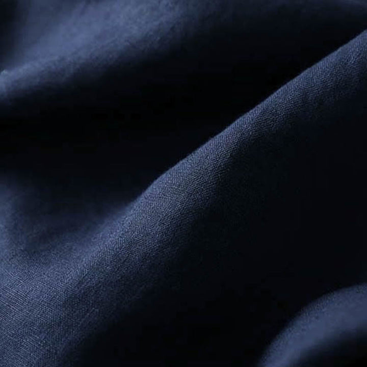 Buddha Stones Casual Embroidered Flowers Slant Collar Strap Long Sleeve Cotton Women's Shirt - image 10