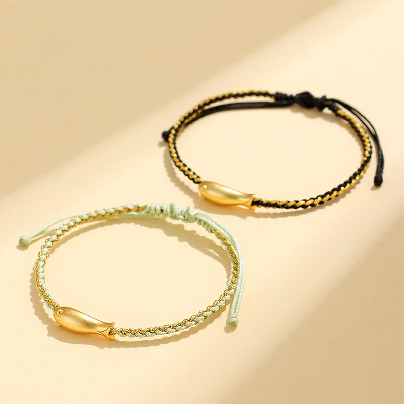 Buddha Stones 999 Sterling Silver Lucky Koi Fish Protection Rope Bracelet - image 15