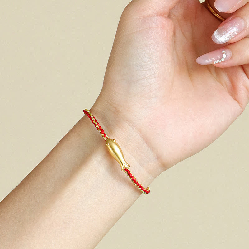 Buddha Stones 999 Sterling Silver Lucky Koi Fish Protection Rope Bracelet - image 4