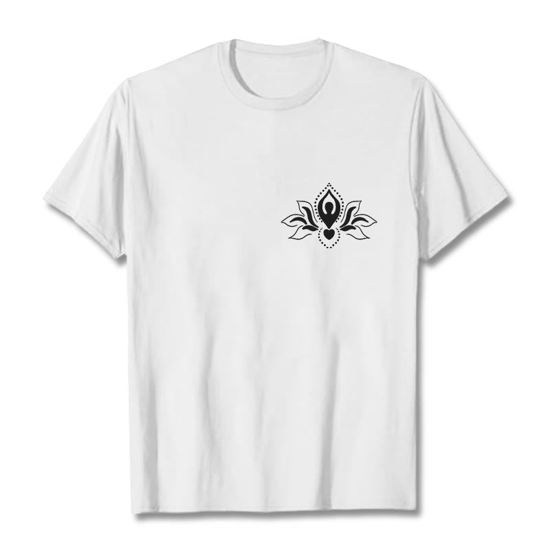 Buddha Stones Lotus Meditation Buddha Pattern Design Tee T-shirt - White - 2XL - image 0