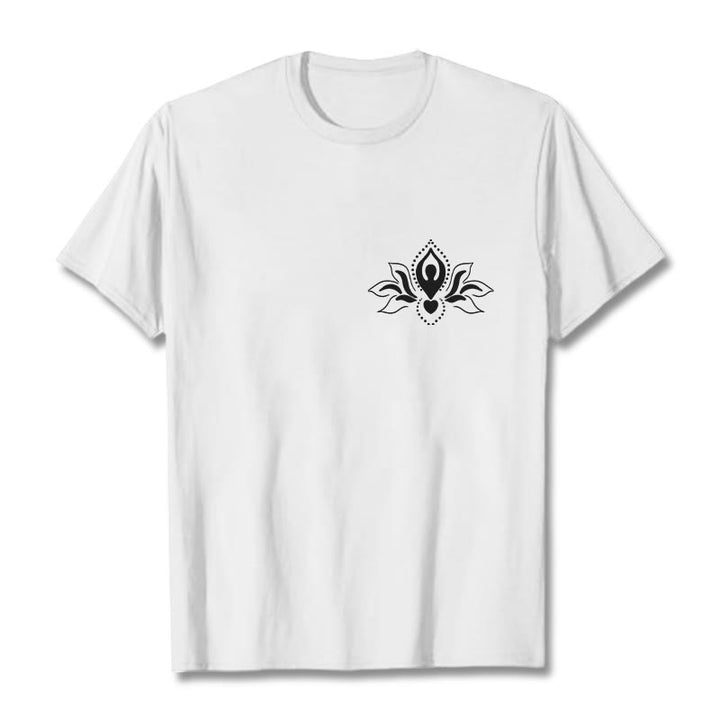 Buddha Stones Lotus Meditation Buddha Pattern Design Tee T-shirt - White - 2XL - image 0