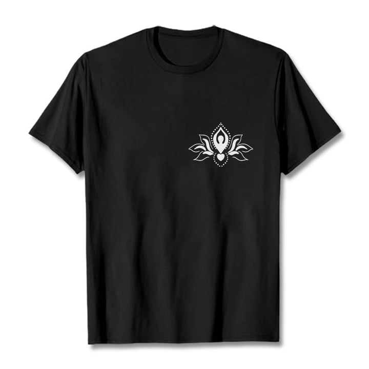Buddha Stones Lotus Meditation Buddha Pattern Design Tee T-shirt - Black - 2XL - image 4