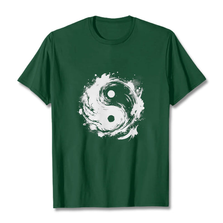 Buddha Stones Ink Yin Yang Pattern Balance Design Tee T-shirt - ForestGreen - 2XL - image 10