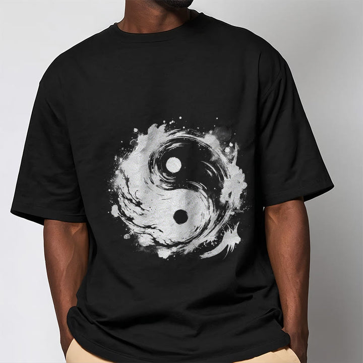 Buddha Stones Ink Yin Yang Pattern Balance Design Tee T-shirt - image 1