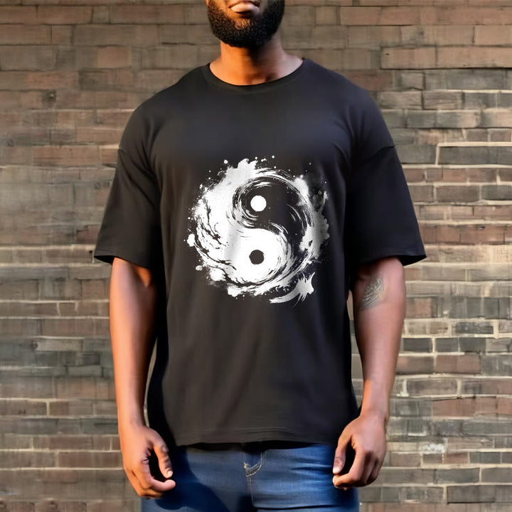 Buddha Stones Ink Yin Yang Pattern Balance Design Tee T-shirt - image 3