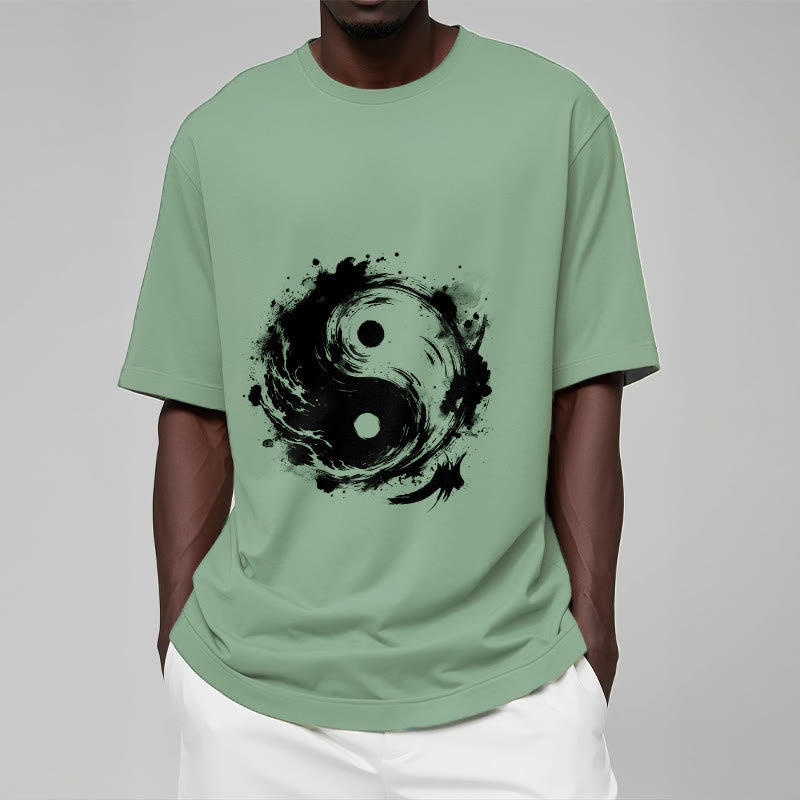 Buddha Stones Ink Yin Yang Pattern Balance Design Tee T-shirt - image 15