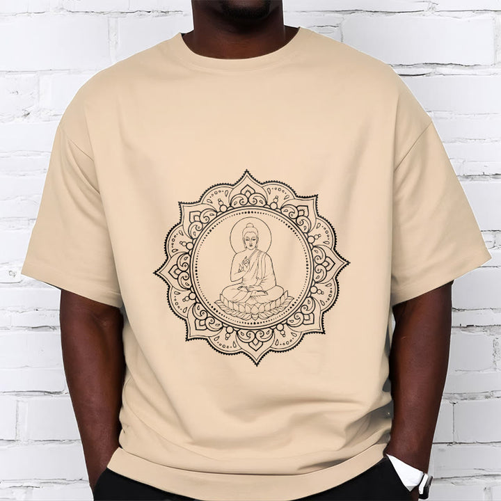 Buddha Stones Buddha Meditating In Lotus Position Pattern Tee T-shirt - image 11