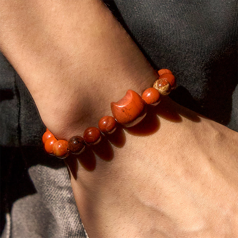 Buddha Stones Faceless Cat Head Design Red Turquoise Luck Bracelet - image 8