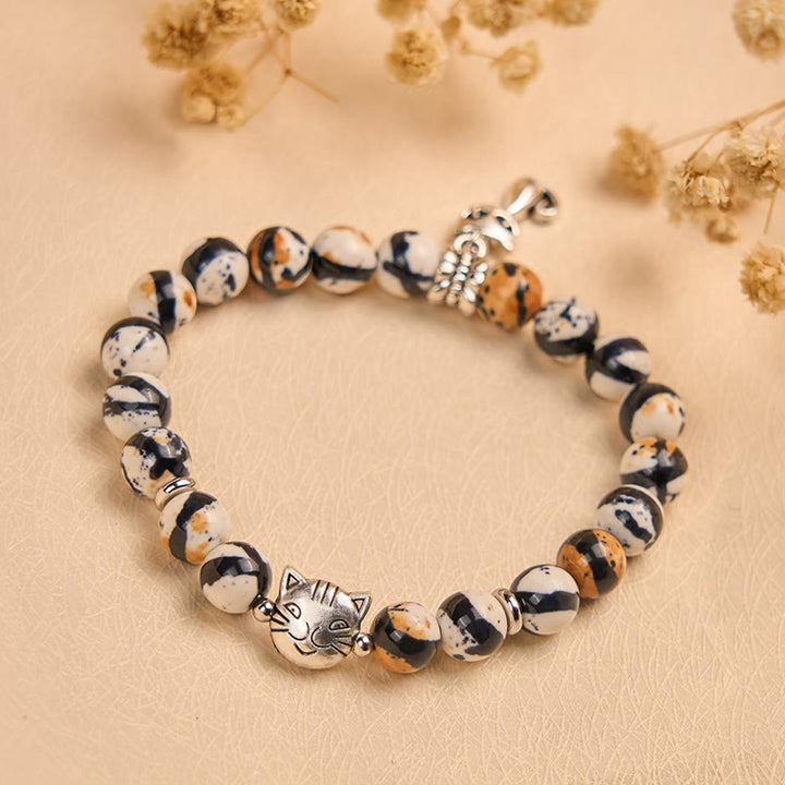 Buddha Stones Calico Cat Natural Stone Bead Confidence Bracelet - image 3