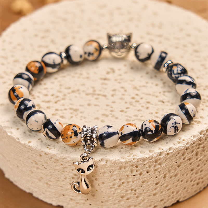 Buddha Stones Calico Cat Natural Stone Bead Confidence Bracelet - image 2