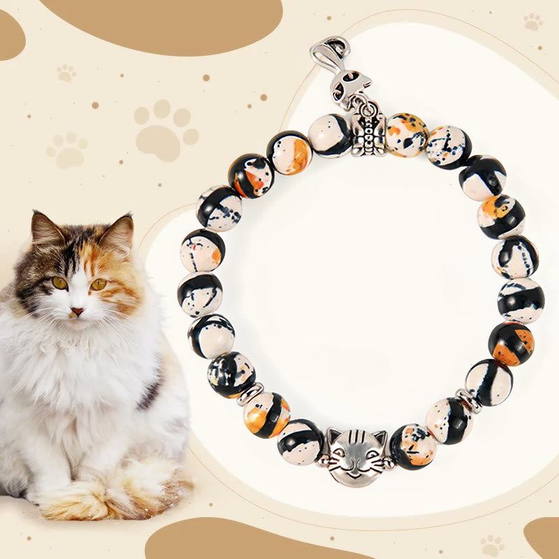 Buddha Stones Calico Cat Natural Stone Bead Confidence Bracelet - Calico Cat(Wrist Circumference 15-16cm) - image 0