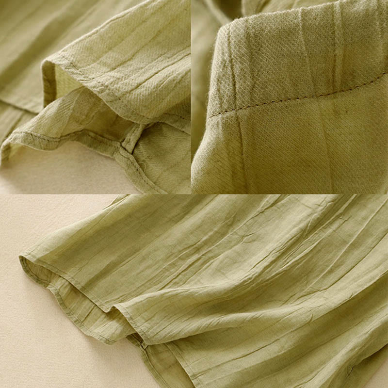 Buddha Stones Summer Pure Color Wrinkle Lace-up Sleeveless Vest Women's Waistcoat - image 16