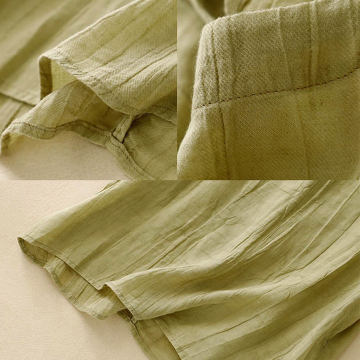 Buddha Stones Summer Pure Color Wrinkle Lace-up Sleeveless Vest Women's Waistcoat - image 16