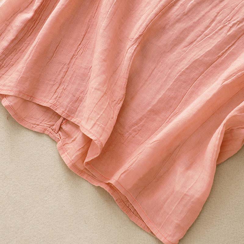 Buddha Stones Summer Pure Color Wrinkle Lace-up Sleeveless Vest Women's Waistcoat - image 3