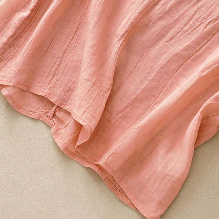 Buddha Stones Summer Pure Color Wrinkle Lace-up Sleeveless Vest Women's Waistcoat - image 3