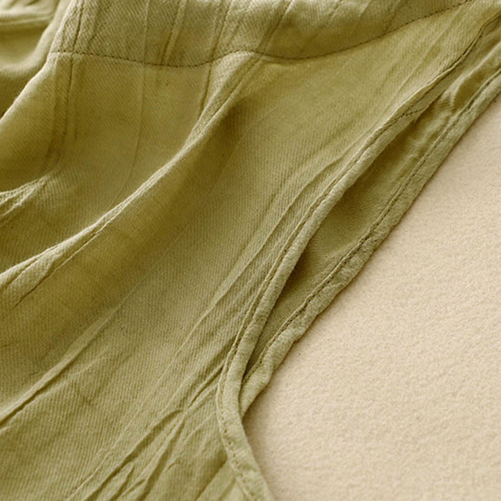 Buddha Stones Summer Pure Color Wrinkle Lace-up Sleeveless Vest Women's Waistcoat - image 15