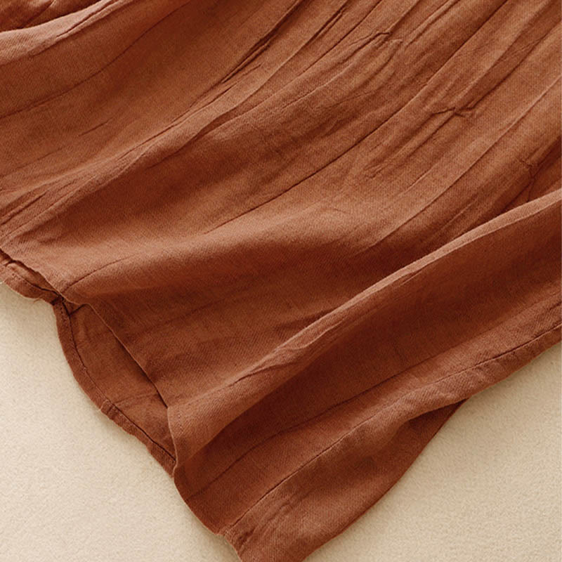 Buddha Stones Summer Pure Color Wrinkle Lace-up Sleeveless Vest Women's Waistcoat - image 19