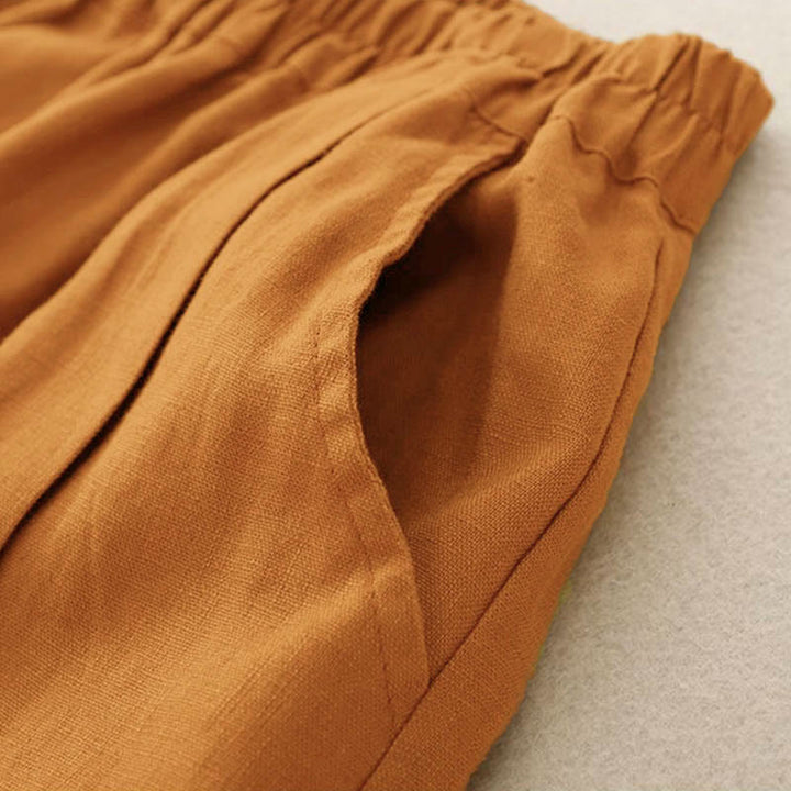 Buddha Stones Casual Solid Color Women's Cotton Shorts With Pockets - image 2