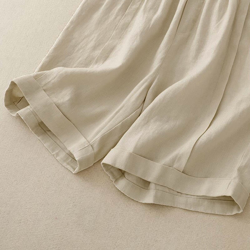 Buddha Stones Casual Solid Color Women's Cotton Shorts With Pockets - image 8