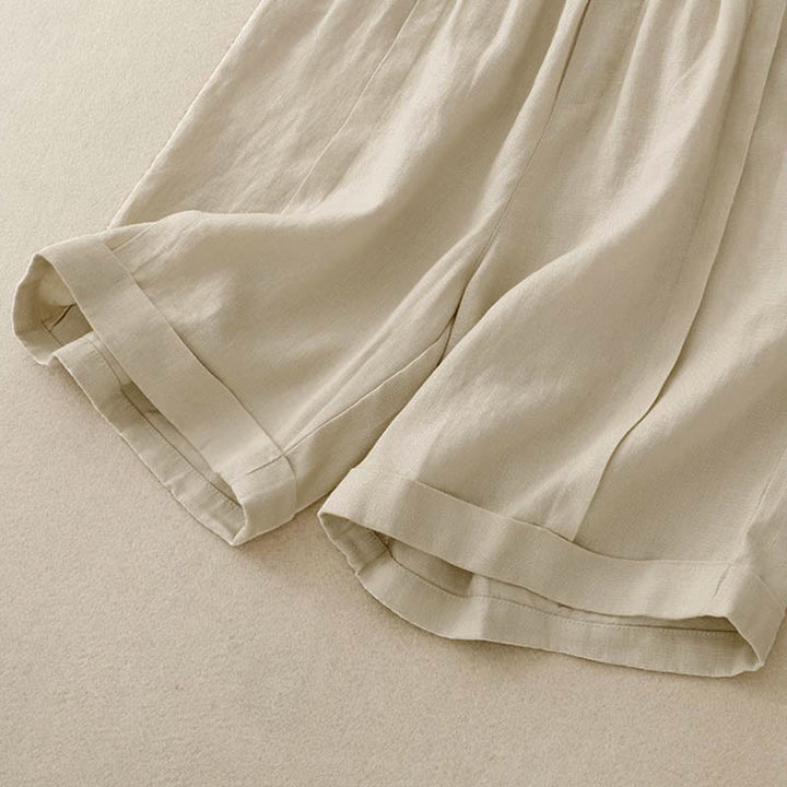 Buddha Stones Casual Solid Color Women's Cotton Shorts With Pockets - image 8