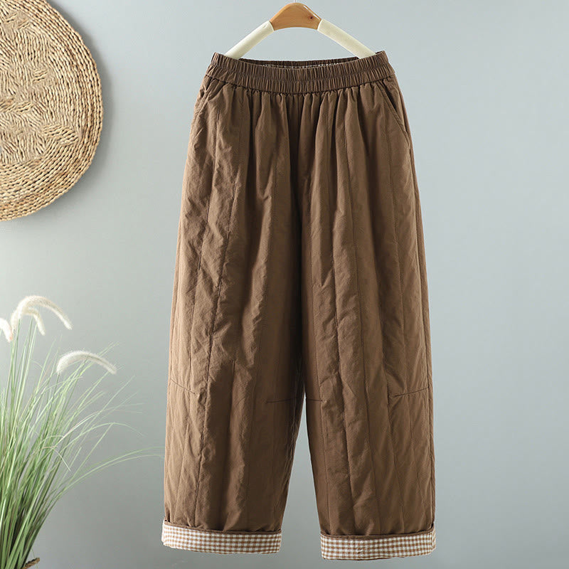 Buddha Stones Winter Plain Women's Harem Cotton Ankle-Length Pants With Pockets - Peru - US8-10,UK/AU12-14,EU40-42 (2XL) - image 17