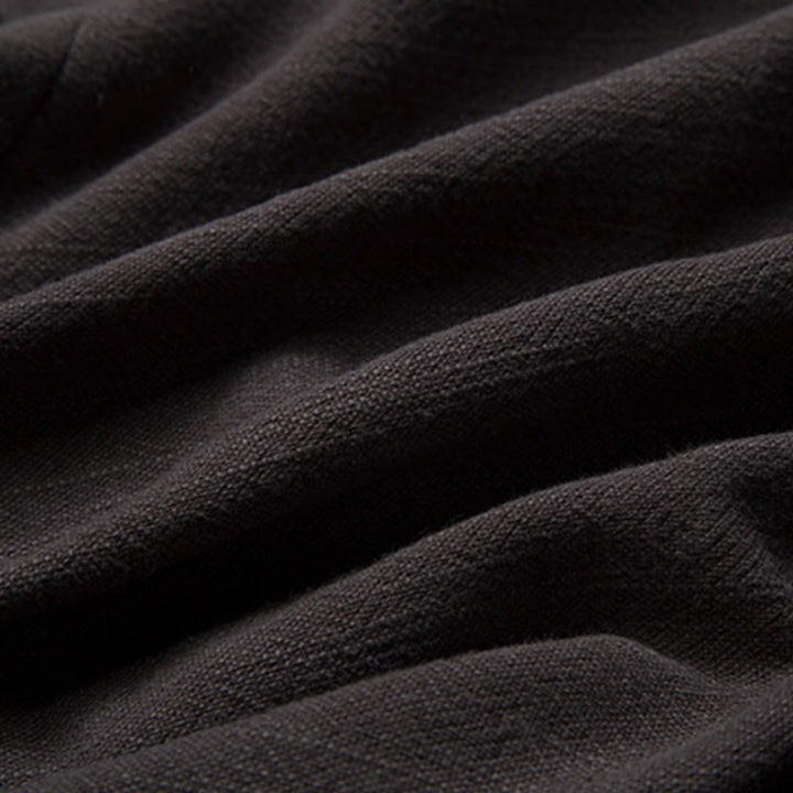 Buddha Stones Winter Solid Color Long Sleeve Open Front Jacket Men's Cotton Kimono - image 8