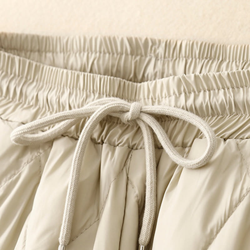 Buddha Stones Casual High Waist Drawstring Design Women's Wide Leg Cotton Pants With Pockets - image 9