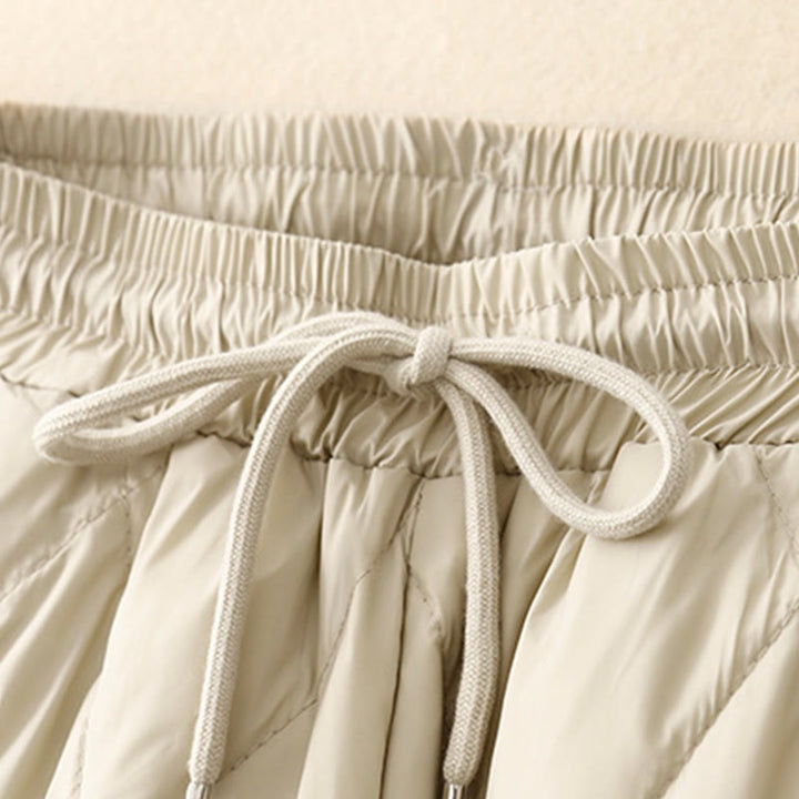 Buddha Stones Casual High Waist Drawstring Design Women's Wide Leg Cotton Pants With Pockets - image 9