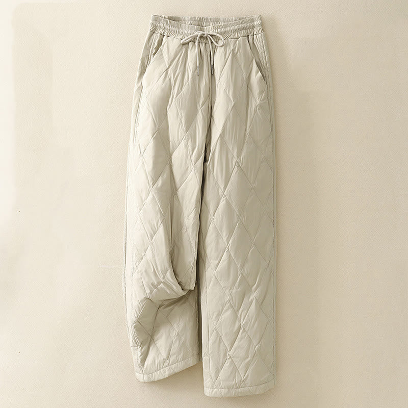 Buddha Stones Casual High Waist Drawstring Design Women's Wide Leg Cotton Pants With Pockets - Beige - US8-10,UK/AU12-14,EU40-42 (2XL) - image 7