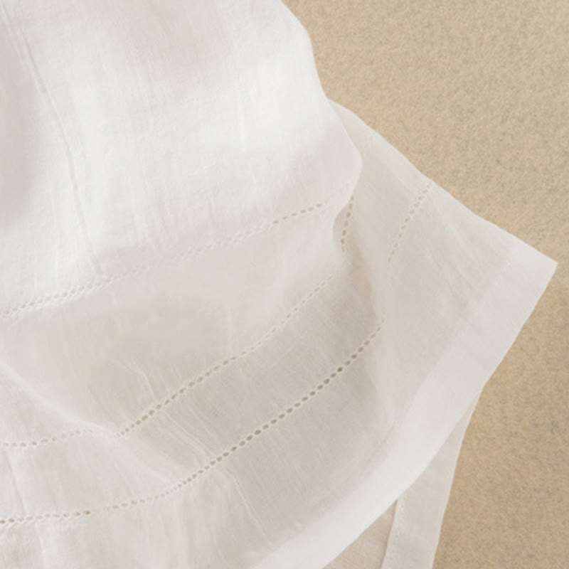 Buddha Stones Summer V-Neck Design Half Sleeve Cotton Midi Dress - image 32