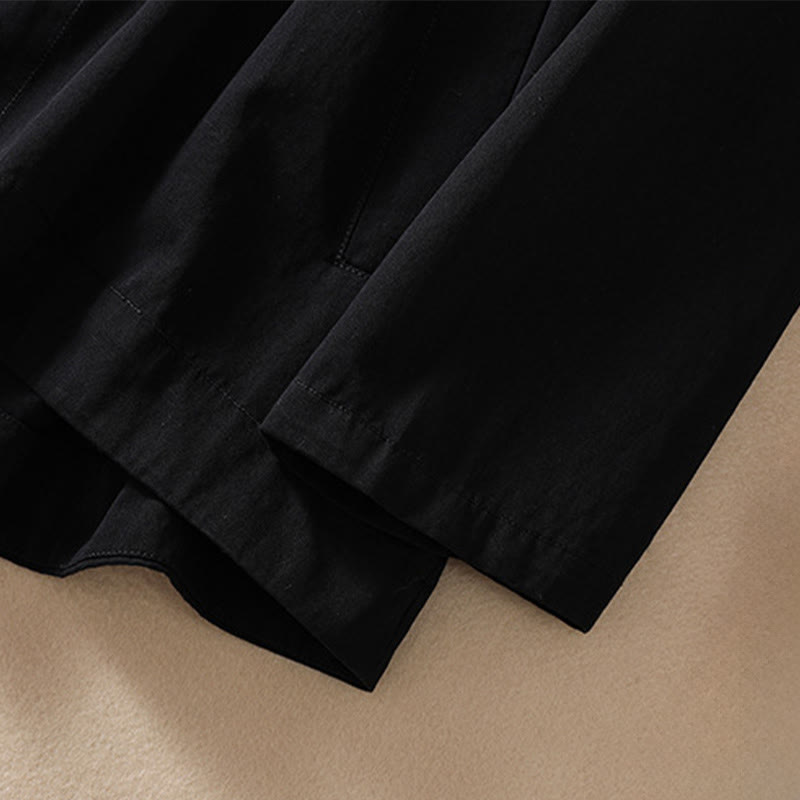 Buddha Stones Pure Color Hooded Women's Long Sleeve Cotton Jacket With Pockets - image 12