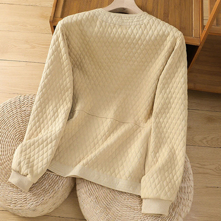 Buddha Stones Retro Plain Women's Cotton Long Sleeve Jacket With Pockets - image 1