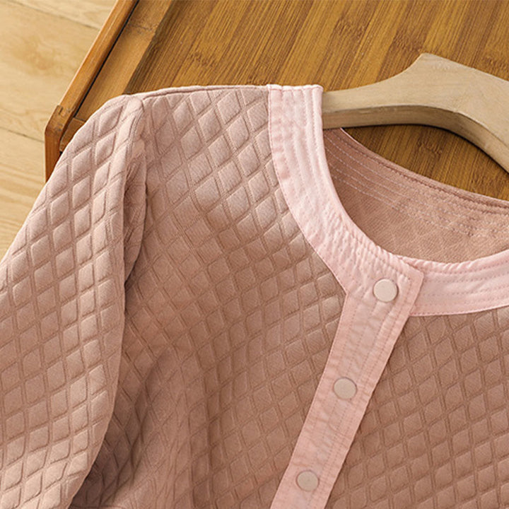 Buddha Stones Retro Plain Women's Cotton Long Sleeve Jacket With Pockets - image 12