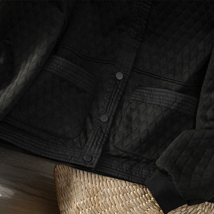 Buddha Stones Retro Plain Women's Cotton Long Sleeve Jacket With Pockets - image 17