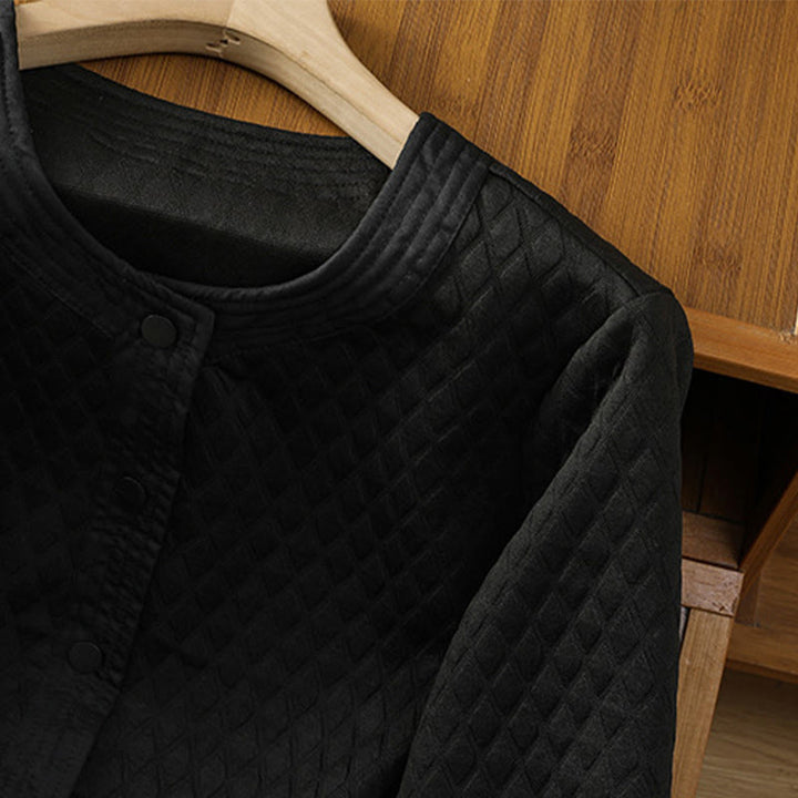 Buddha Stones Retro Plain Women's Cotton Long Sleeve Jacket With Pockets - image 19