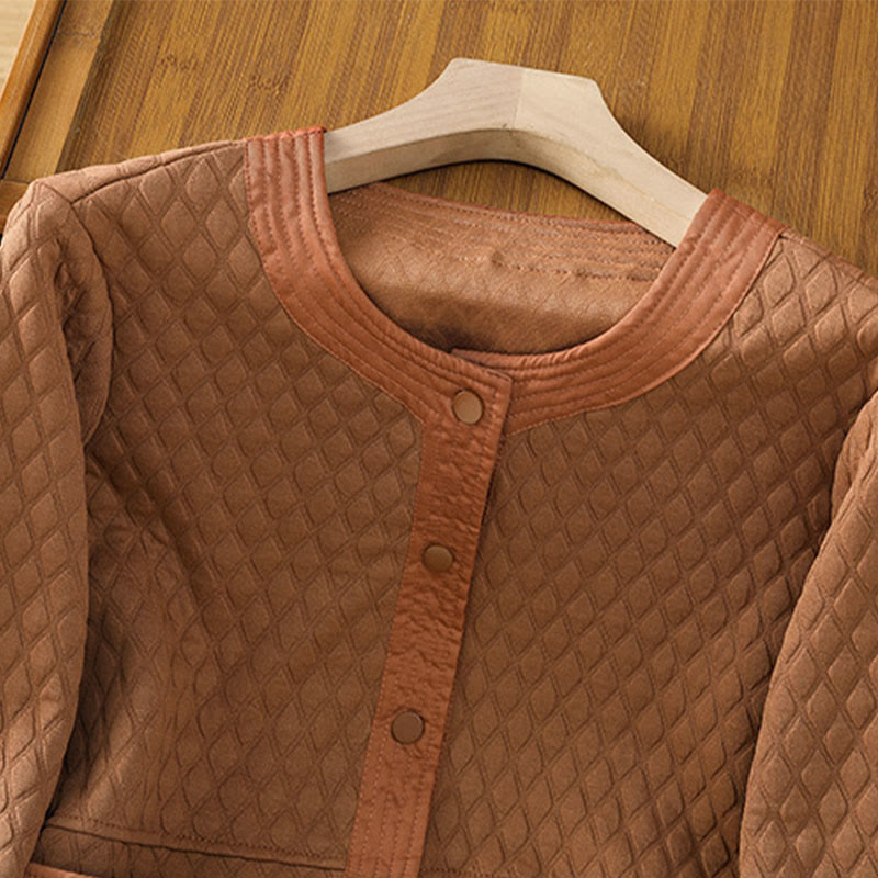 Buddha Stones Retro Plain Women's Cotton Long Sleeve Jacket With Pockets - image 25