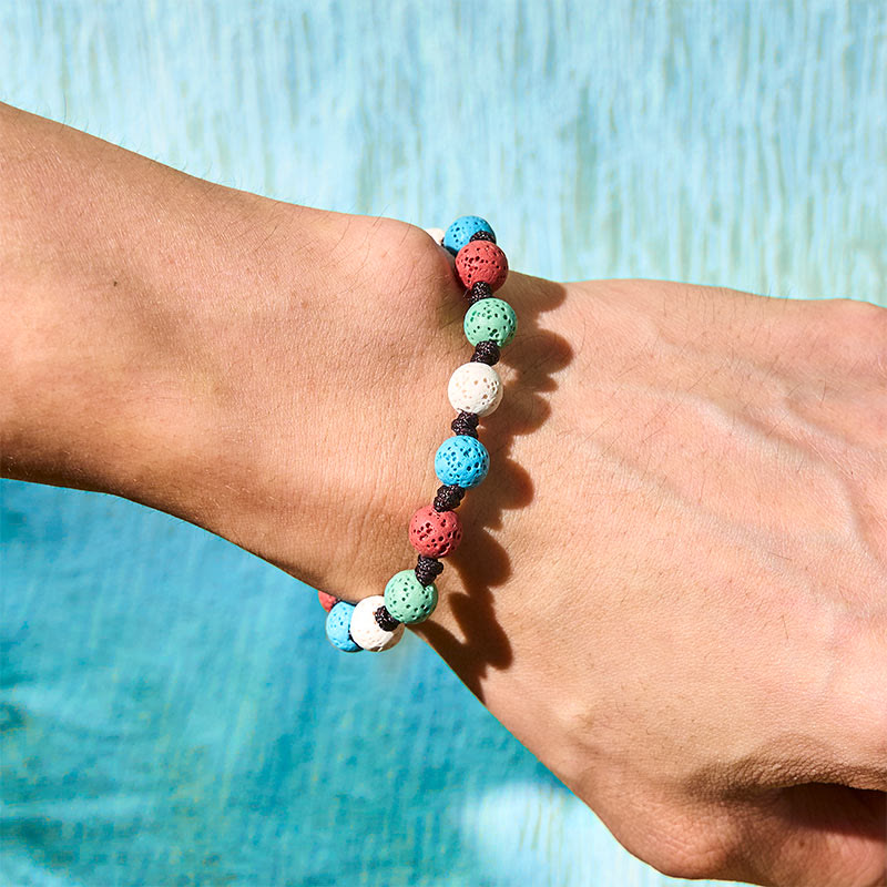 Buddha Stones Colorful Lava Rock Support Bracelet - image 11