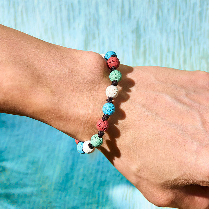 Buddha Stones Colorful Lava Rock Support Bracelet - image 11