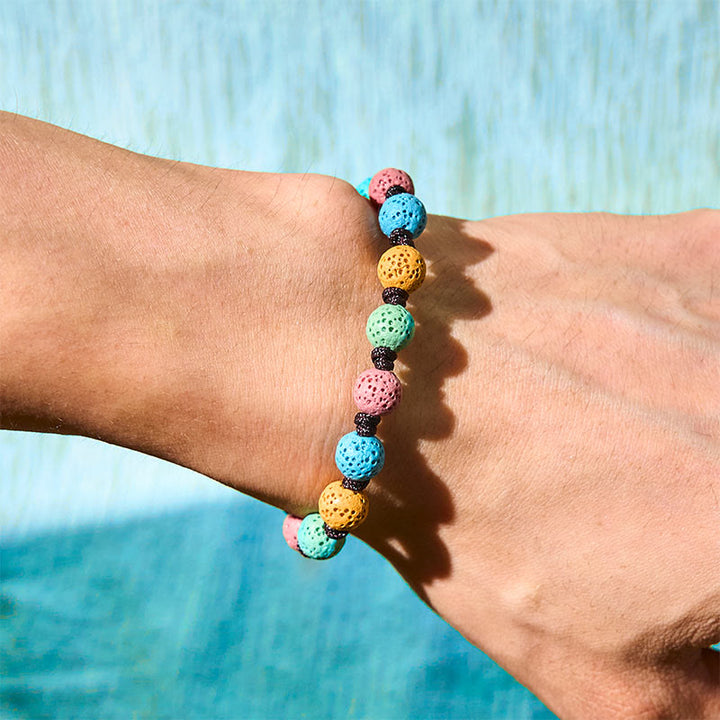Buddha Stones Colorful Lava Rock Support Bracelet - image 7