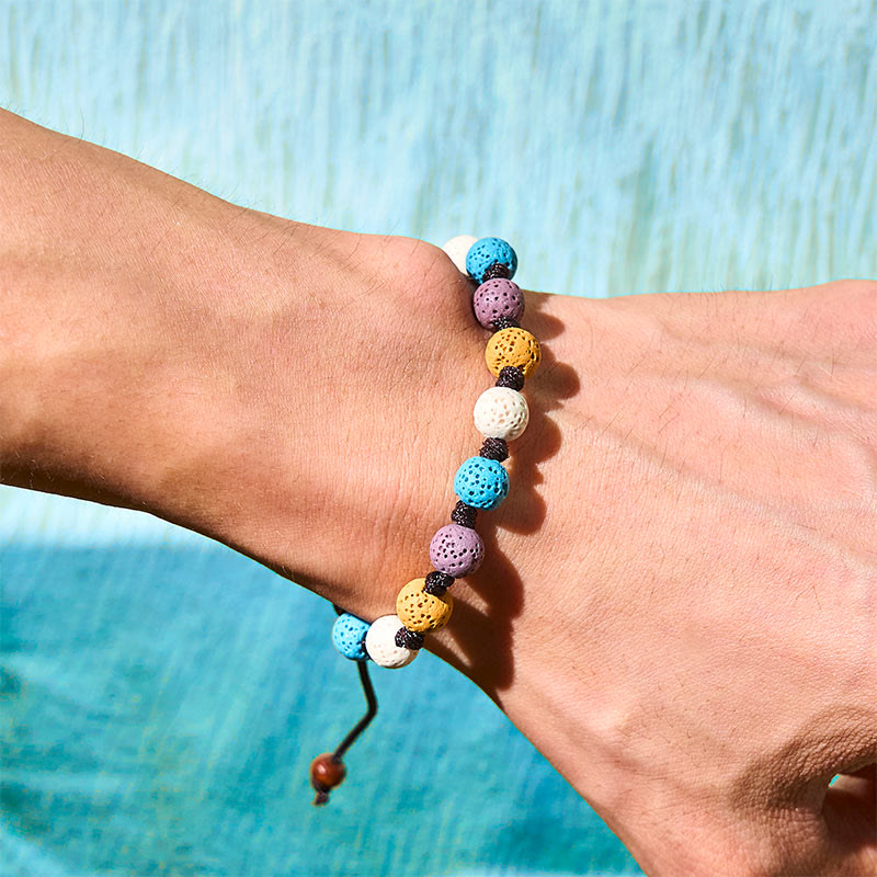 Buddha Stones Colorful Lava Rock Support Bracelet - image 16