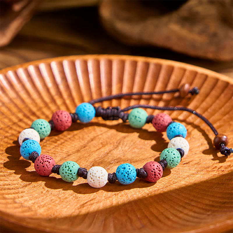 Buddha Stones Colorful Lava Rock Support Bracelet - image 12